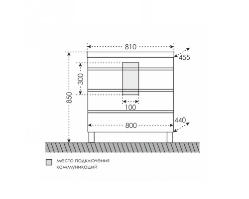 Тумба белый глянец 80 см Санта Марс 700185