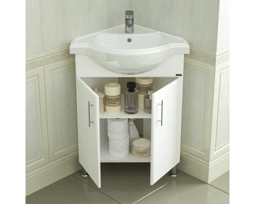 Тумба угловая белый глянец Санта Аврора 216001