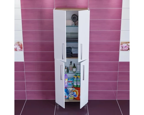 Пенал напольный/подвесной белый глянец Санта Вегас 526008