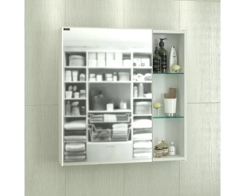 Зеркальный шкаф 70x73 см белый глянец R/L Санта Дублин 123005