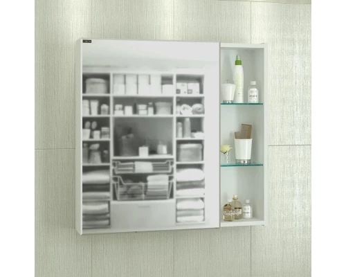 Зеркальный шкаф 75x73 см белый глянец R/L Санта Дублин 123006