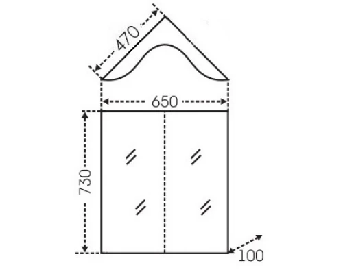 Зеркало угловое белый глянец Санта Аврора 116001