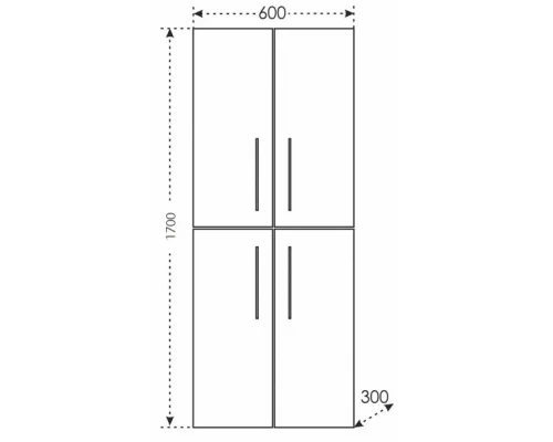 Пенал напольный/подвесной белый глянец Санта Вегас 526008