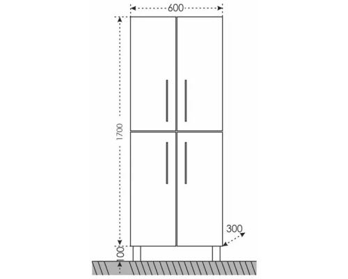 Пенал напольный/подвесной белый глянец Санта Вегас 526008