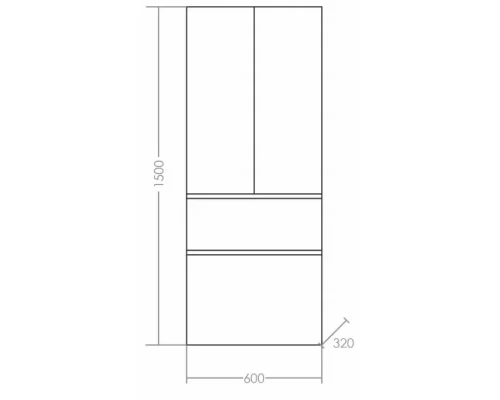 Пенал подвесной белый глянец Санта Марс 700166