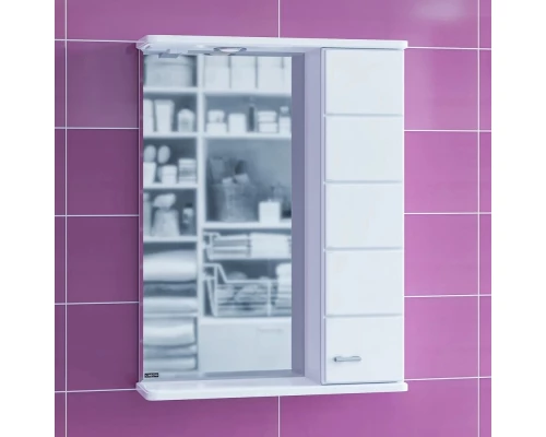 Зеркальный шкаф 60x75 см белый глянец Санта Омега 107004