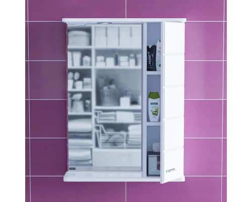 Зеркальный шкаф 60x75 см белый глянец Санта Омега 107004