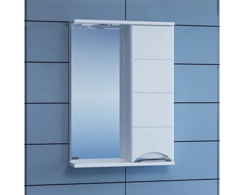 Зеркальный шкаф 50x72 см белый глянец Санта Родос 106014