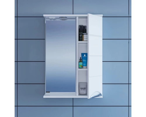 Зеркальный шкаф 50x72 см белый глянец Санта Родос 106014