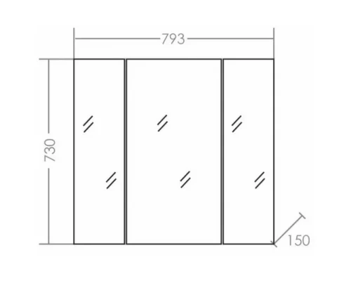 Зеркальный шкаф 79,3x73 см белый глянец Санта Стандарт 113010