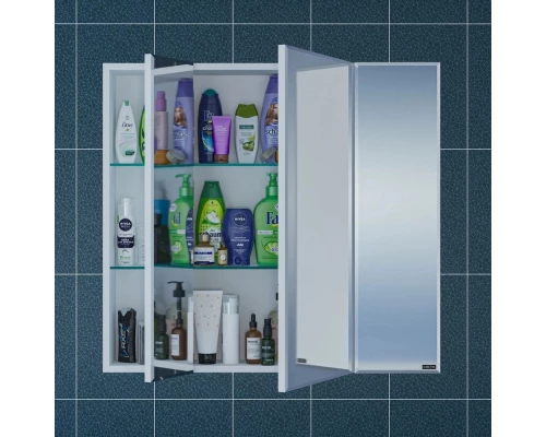 Зеркальный шкаф 79,3x73 см белый глянец Санта Стандарт 113010