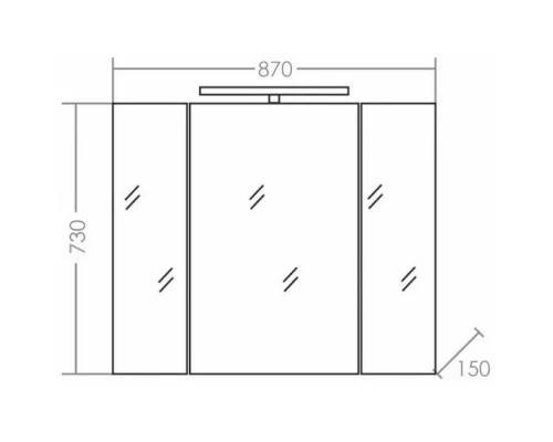 Зеркальный шкаф 87x73 см белый глянец Санта Стандарт 113018