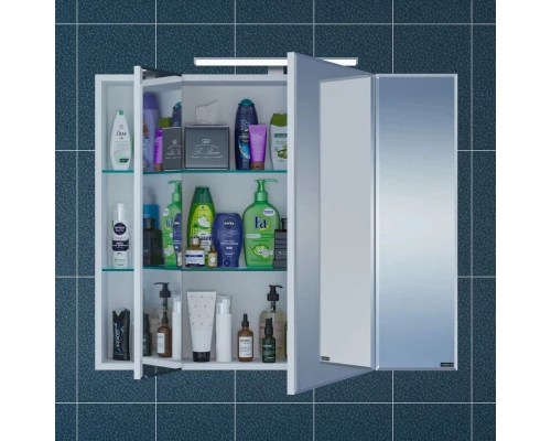 Зеркальный шкаф 87x73 см белый глянец Санта Стандарт 113018