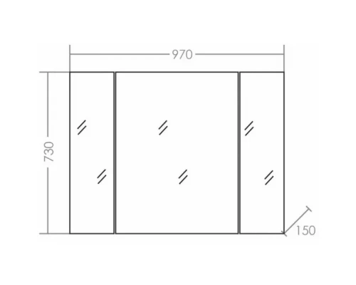 Зеркальный шкаф 97x73 см белый глянец Санта Стандарт 113012