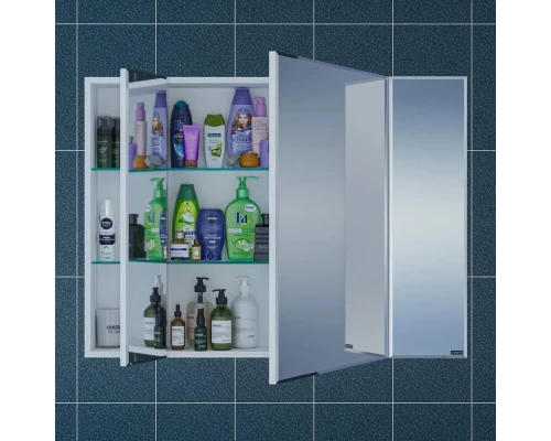 Зеркальный шкаф 97x73 см белый глянец Санта Стандарт 113012