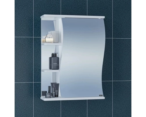 Зеркальный шкаф 55x70 см белый глянец Санта Волна 101010