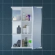 Зеркальный шкаф 55x70 см белый глянец Санта Волна 101012