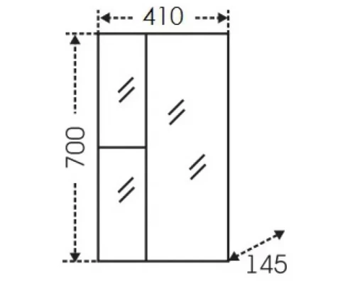 Зеркальный шкаф 41x70 см белый глянец Санта Ника 101081