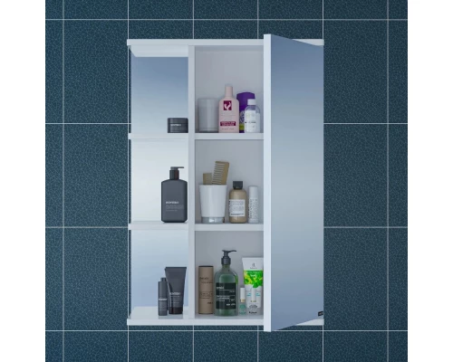 Зеркальный шкаф 50x70 см белый глянец Санта Ника 101085