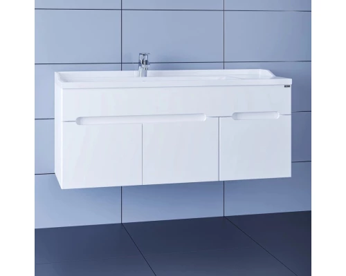 Тумба с раковиной белый глянец 120 см Санта Лондон 224032 + Sirius120