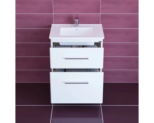 Тумба с раковиной белый глянец 66 см Санта Вегас 226028 + OCKAP65