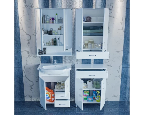 Комплект мебели белый глянец 65,5 см Санта Элеганс 201103 + ELEGAHC65 + 700179