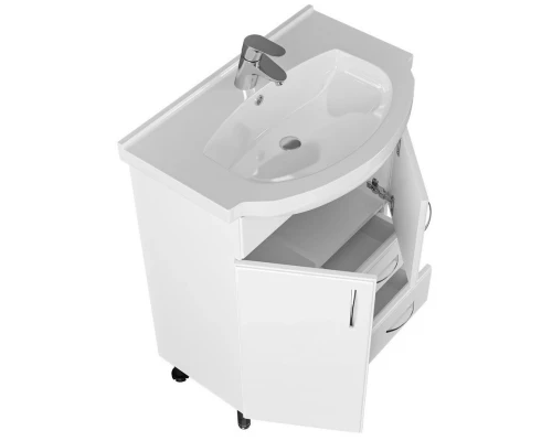 Тумба с раковиной белый глянец 65,5 см Санта Элеганс 201103 + ELEGAHC65