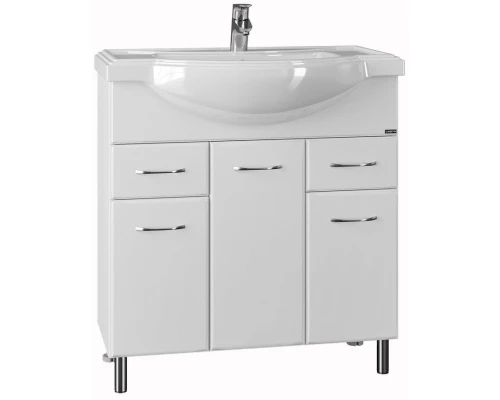 Тумба с раковиной белый глянец 80,5 см Санта Эльбрус 201115 + CLASSIC80