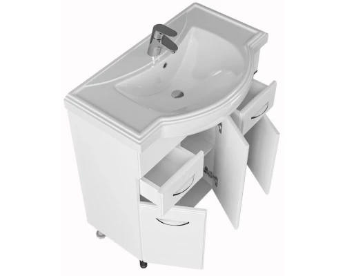 Тумба с раковиной белый глянец 80,5 см Санта Эльбрус 201115 + CLASSIC80