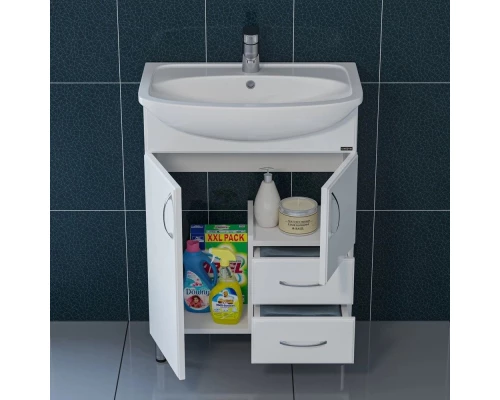 Комплект мебели белый глянец 61,5 см Санта Сити 201076 + YYUT60 + 101016