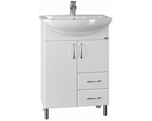Тумба с раковиной белый глянец 61,5 см Санта Сити 201076 + YYUT60