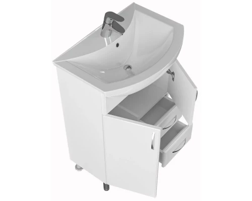Тумба с раковиной белый глянец 61,5 см Санта Сити 201076 + YYUT60