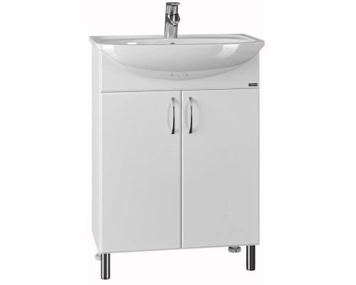 Тумба с раковиной белый глянец 61,5 см Санта Сити 201075 + YYUT60