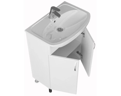 Тумба с раковиной белый глянец 61,5 см Санта Сити 201075 + YYUT60