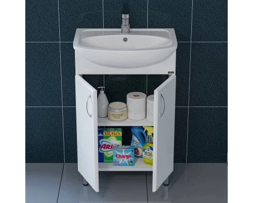 Комплект мебели белый глянец 55 см Санта Уют 201087 + YYUT55 + 101052