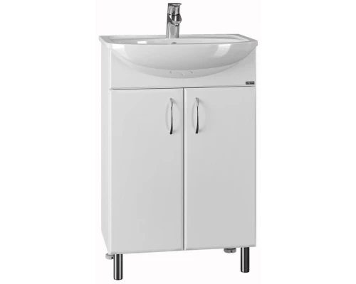 Тумба с раковиной белый глянец 55 см Санта Уют 201087 + YYUT55