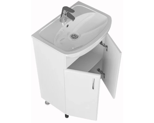 Тумба с раковиной белый глянец 55 см Санта Уют 201087 + YYUT55