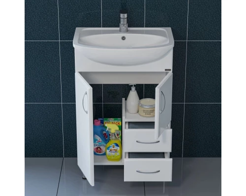 Комплект мебели белый глянец 55 см Санта Уют 201088 + YYUT55 + 101020