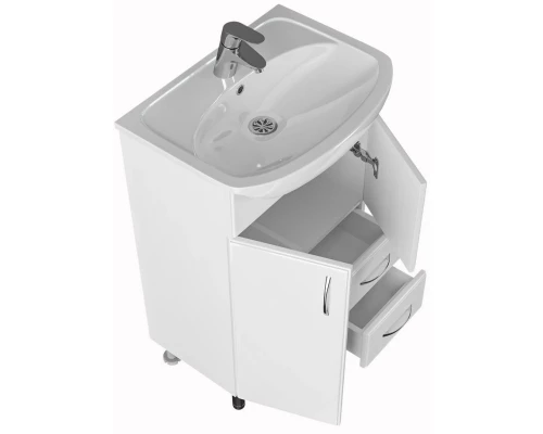 Тумба с раковиной белый глянец 55 см Санта Уют 201088 + YYUT55