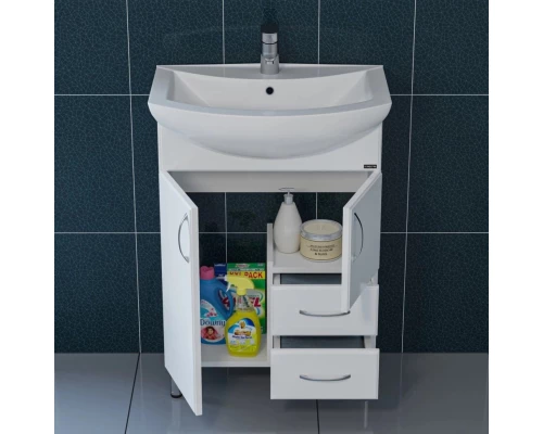 Тумба с раковиной белый глянец 60 см Санта Грация 201020 + GPACIYA60