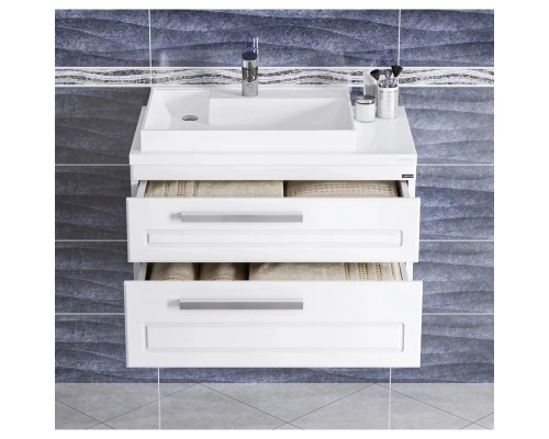 Тумба белый глянец 80 см Санта Юпитер 230012