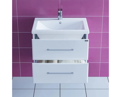 Тумба с раковиной белый глянец 60,5 см Санта Омега 207045 + FOCTEP60
