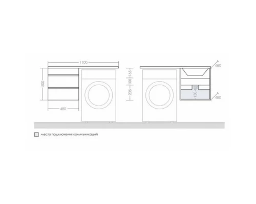 Тумба белый глянец 48 см Санта Марс 700262