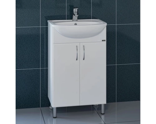 Тумба с раковиной белый глянец 51 см Санта Сити 201068 + YYUT50