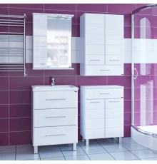 Комплект мебели белый глянец 60,5 см Санта Омега 207046 + FOCTEP60 + 107003