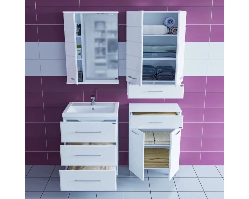 Комплект мебели белый глянец 60,5 см Санта Омега 207046 + FOCTEP60 + 107003