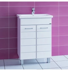 Тумба с раковиной белый глянец 60,5 см Санта Омега 207044 + FOCTEP60