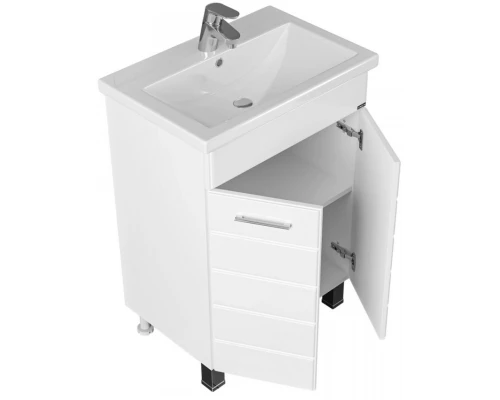 Тумба с раковиной белый глянец 60,5 см Санта Омега 207044 + FOCTEP60
