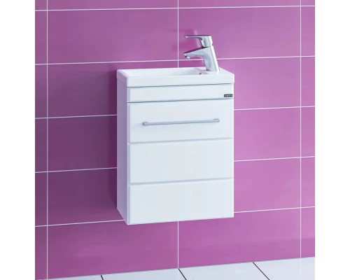 Тумба с раковиной белый глянец 40 см Санта Омега 207036 + COMO40