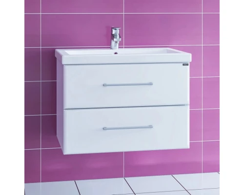 Тумба с раковиной белый глянец 70,5 см Санта Омега 207038 + FOCTEP70